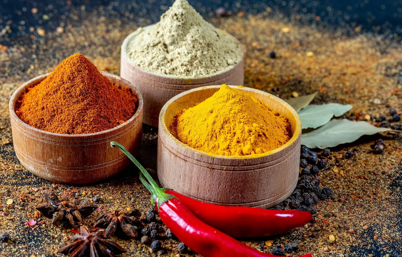 Photo wallpaper spices, powder, chili