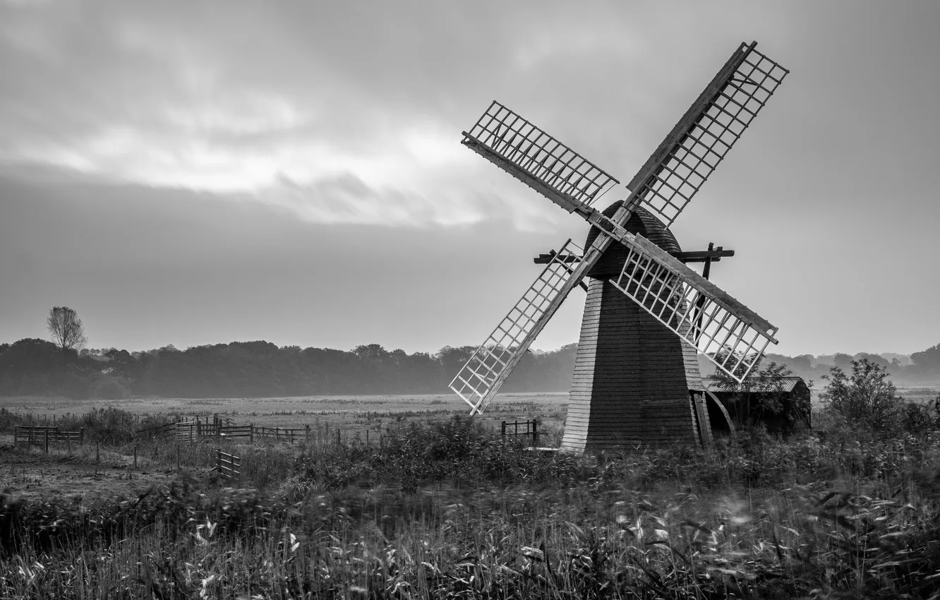 Photo wallpaper windmill, countryside, farm