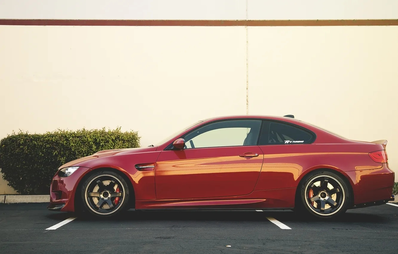 Photo wallpaper red, black, BMW, wolf, BMW, profile, red, drives