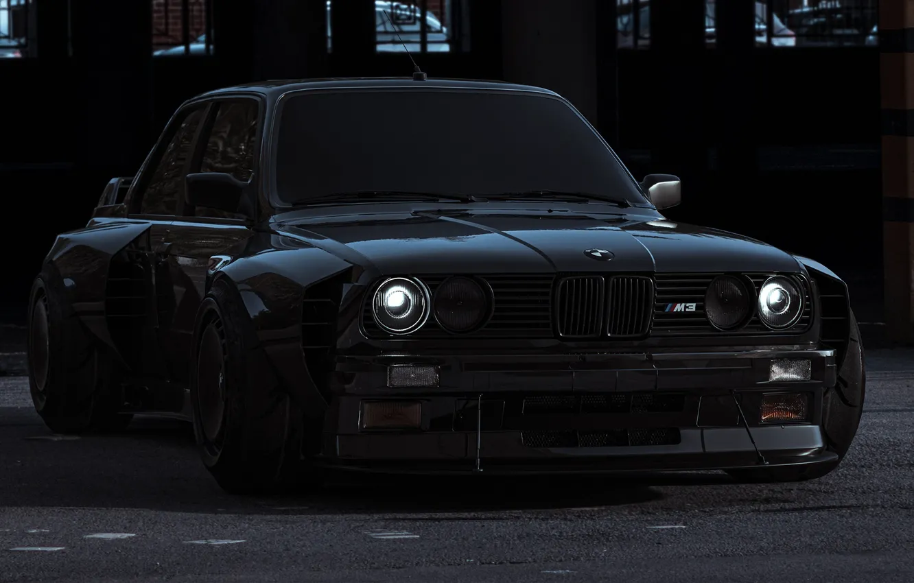Photo wallpaper BMW, Coupe, render, E30, kit, M3, wheel arch extenders