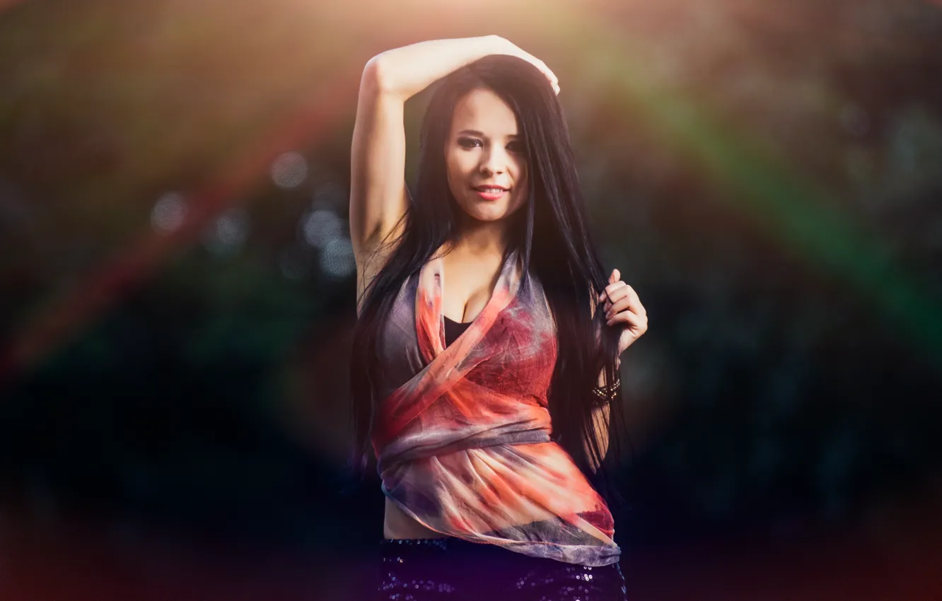 Photo wallpaper chest, look, girl, girl, Charles Siritho