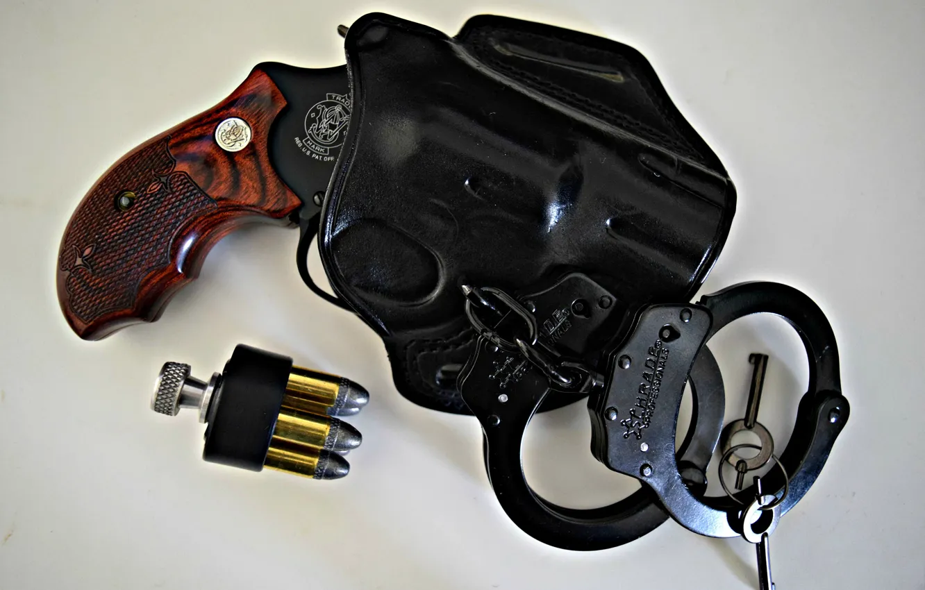 Photo wallpaper weapons, cartridges, revolver, holster, Colt