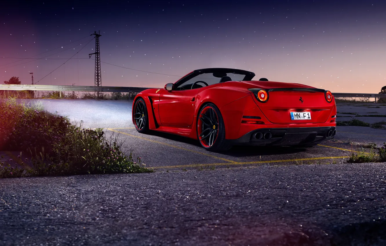 Photo wallpaper car, Ferrari, red, Novitec Rosso, N-Largo, California T