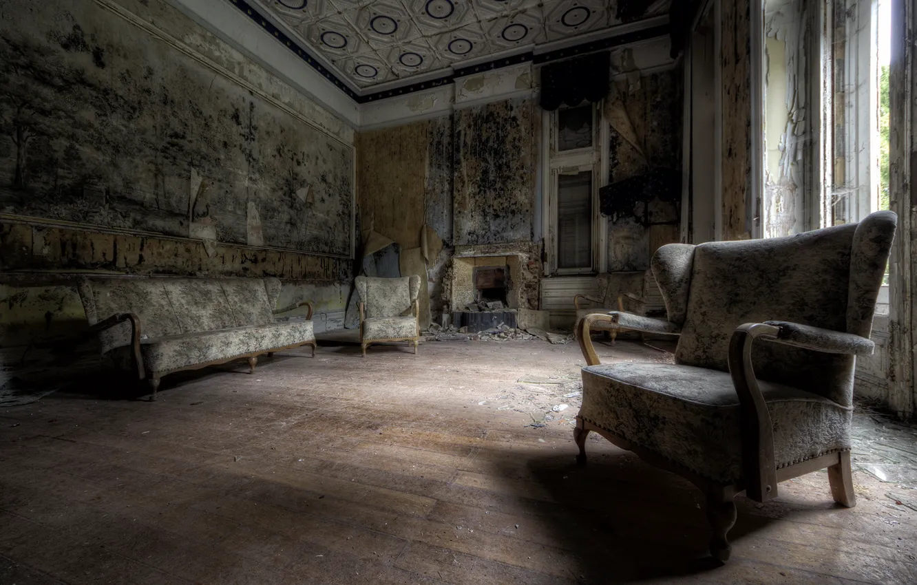 Photo wallpaper room, sofa, chair