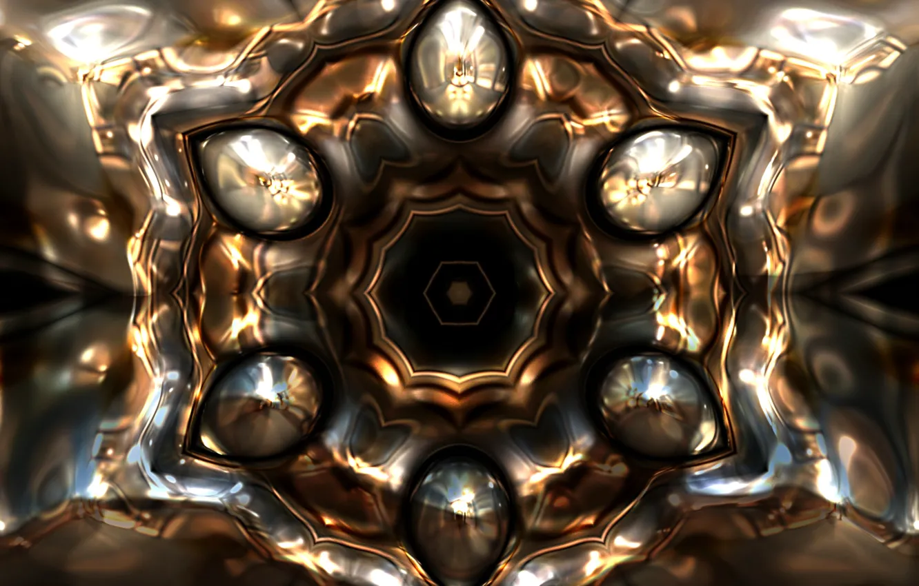 Photo wallpaper line, flowers, metal, abstraction, pattern, Shine, form, geometry