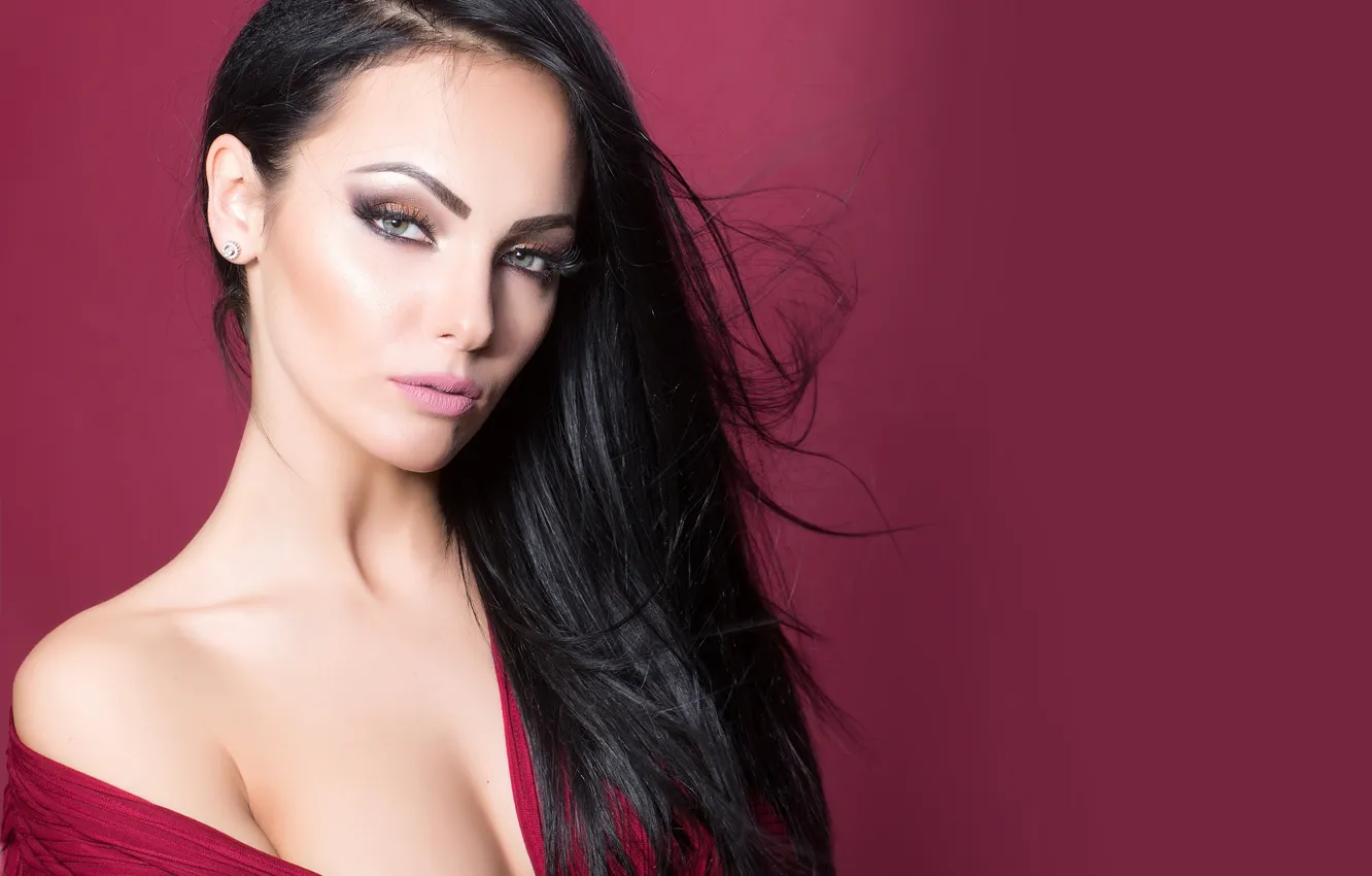 Photo wallpaper look, face, background, model, hair, makeup, beauty