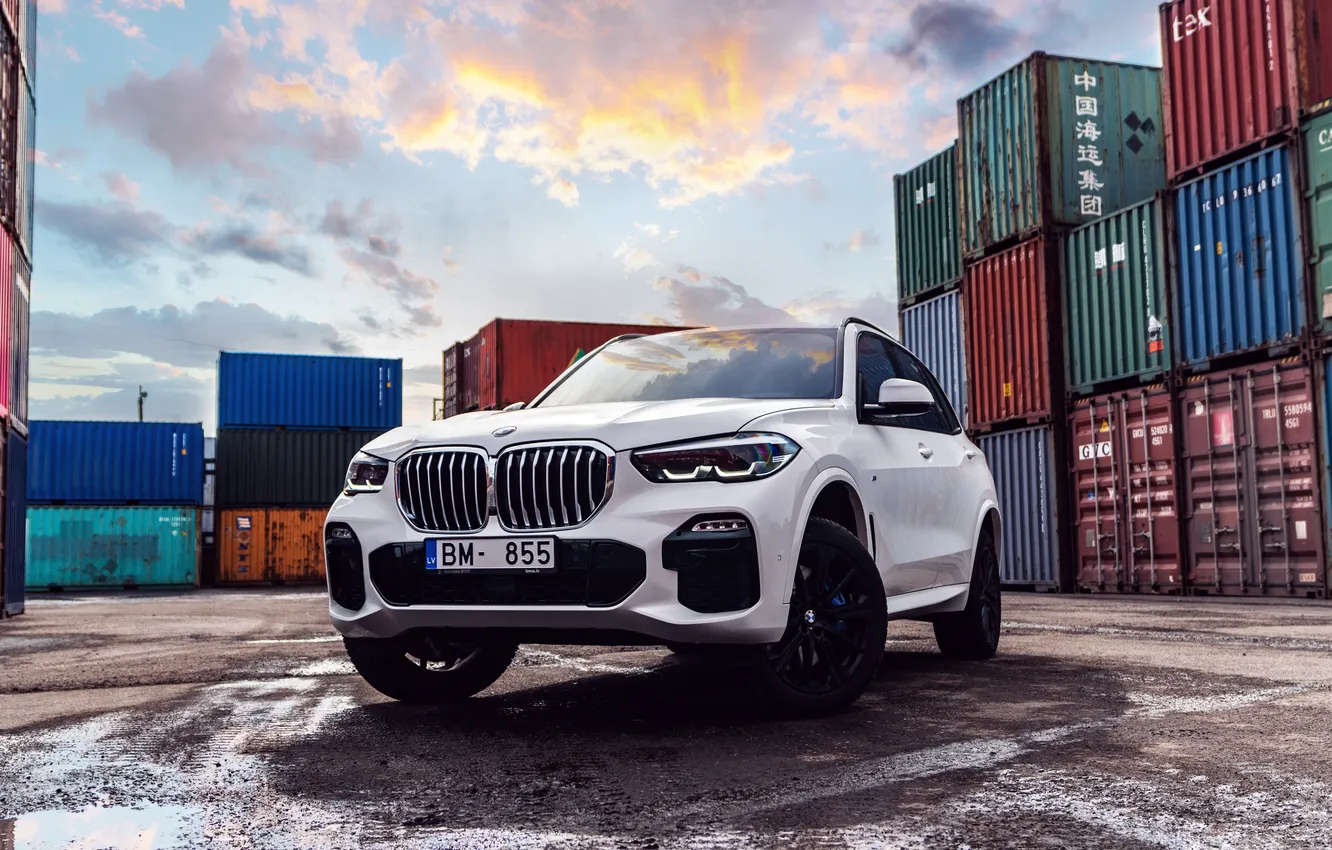 Photo wallpaper power, BMW X5, BMW X5M, laser lights