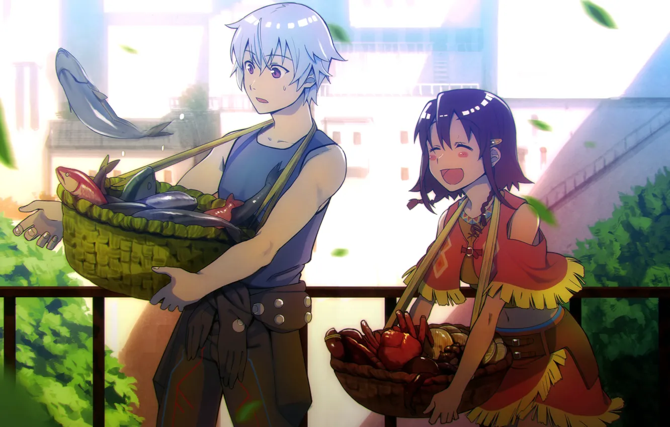 Photo wallpaper happiness, smile, red, art, Amy, Gargantua, Suisei no Gargantia