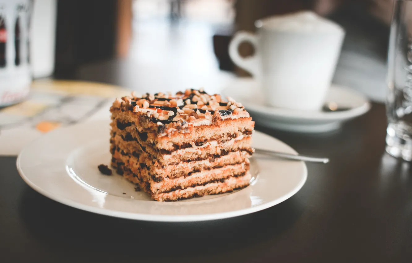 Photo wallpaper plate, cake, cake, dessert