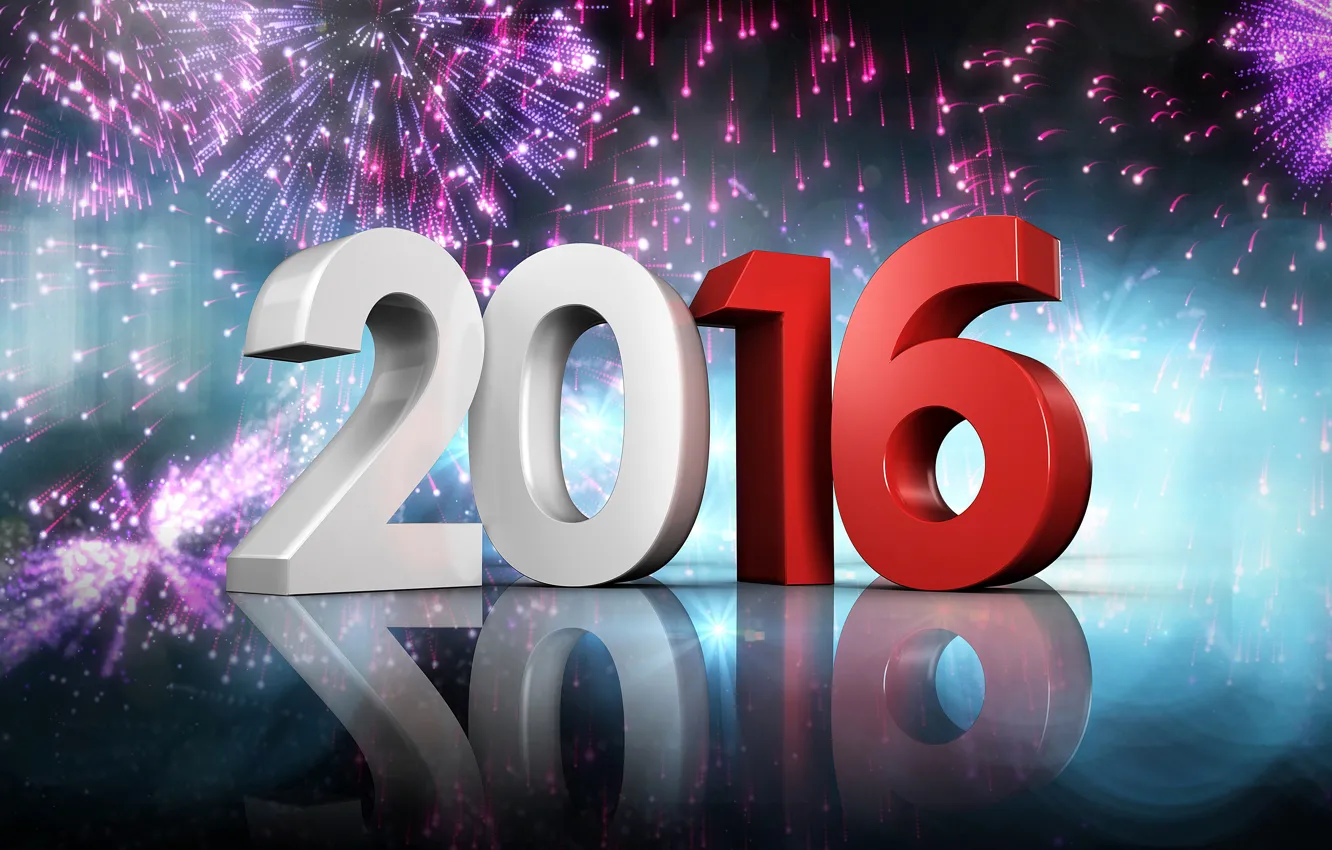 Photo wallpaper new year, salute, Christmas, Christmas, New Year, Happy, Merry, 2016