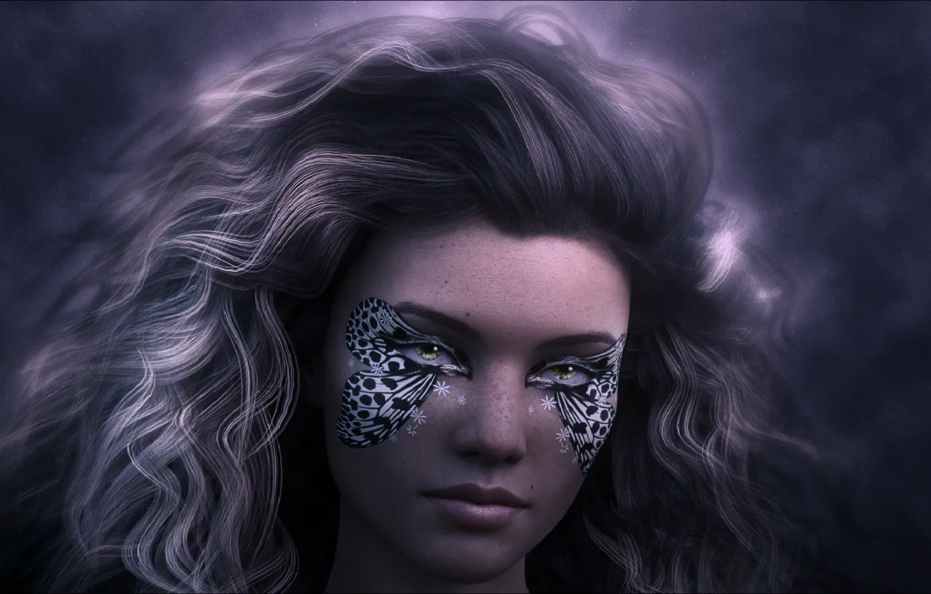 Photo wallpaper eyes, art, face, portrait