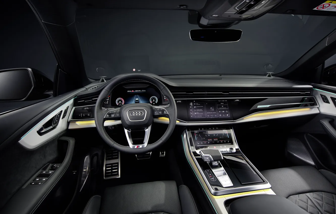 Photo wallpaper Audi, car interior, Q8, Audi Q8 2024