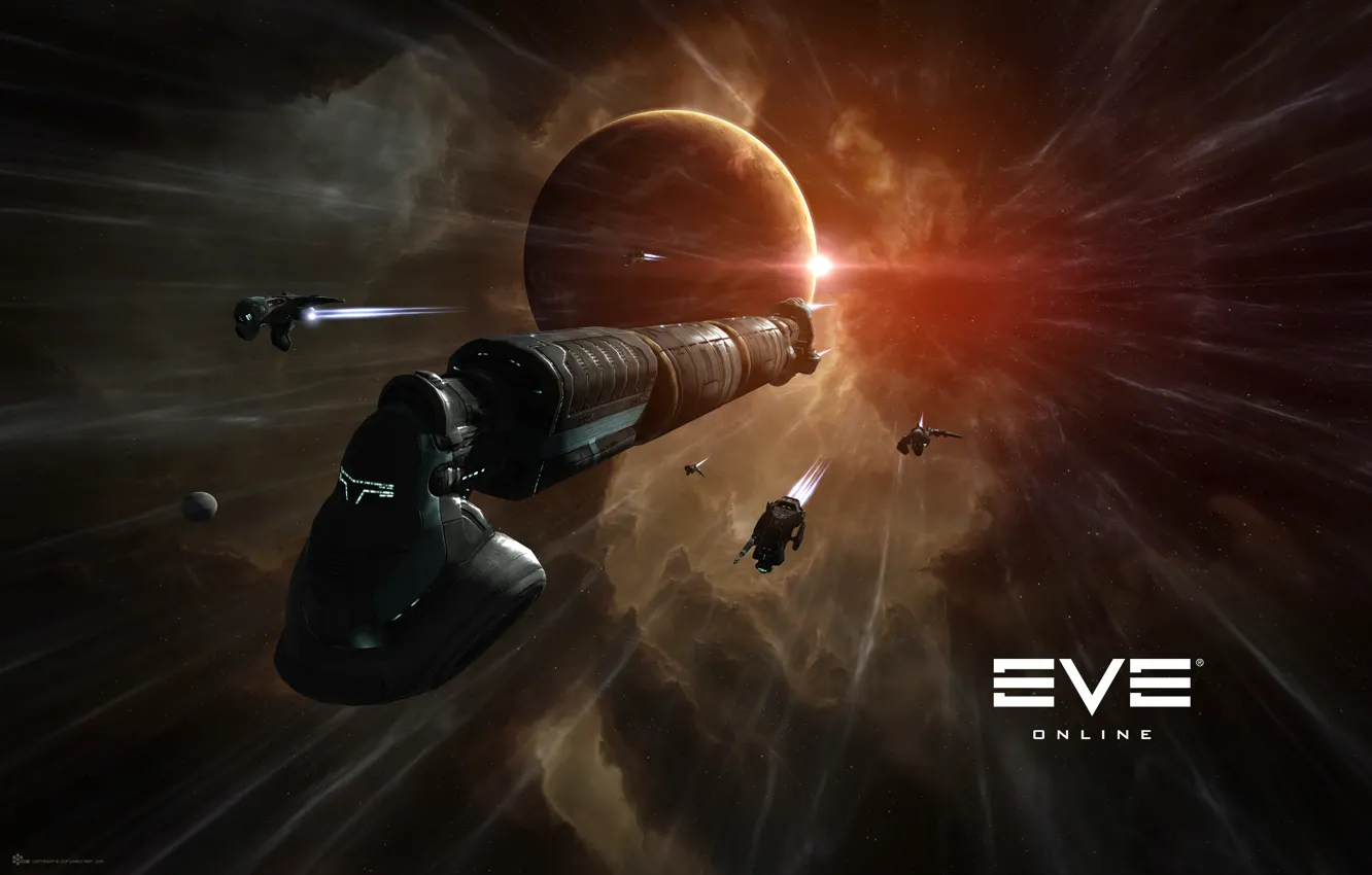 Photo wallpaper space, nebula, planet, space, spaceship, eve online, space ship, coooper