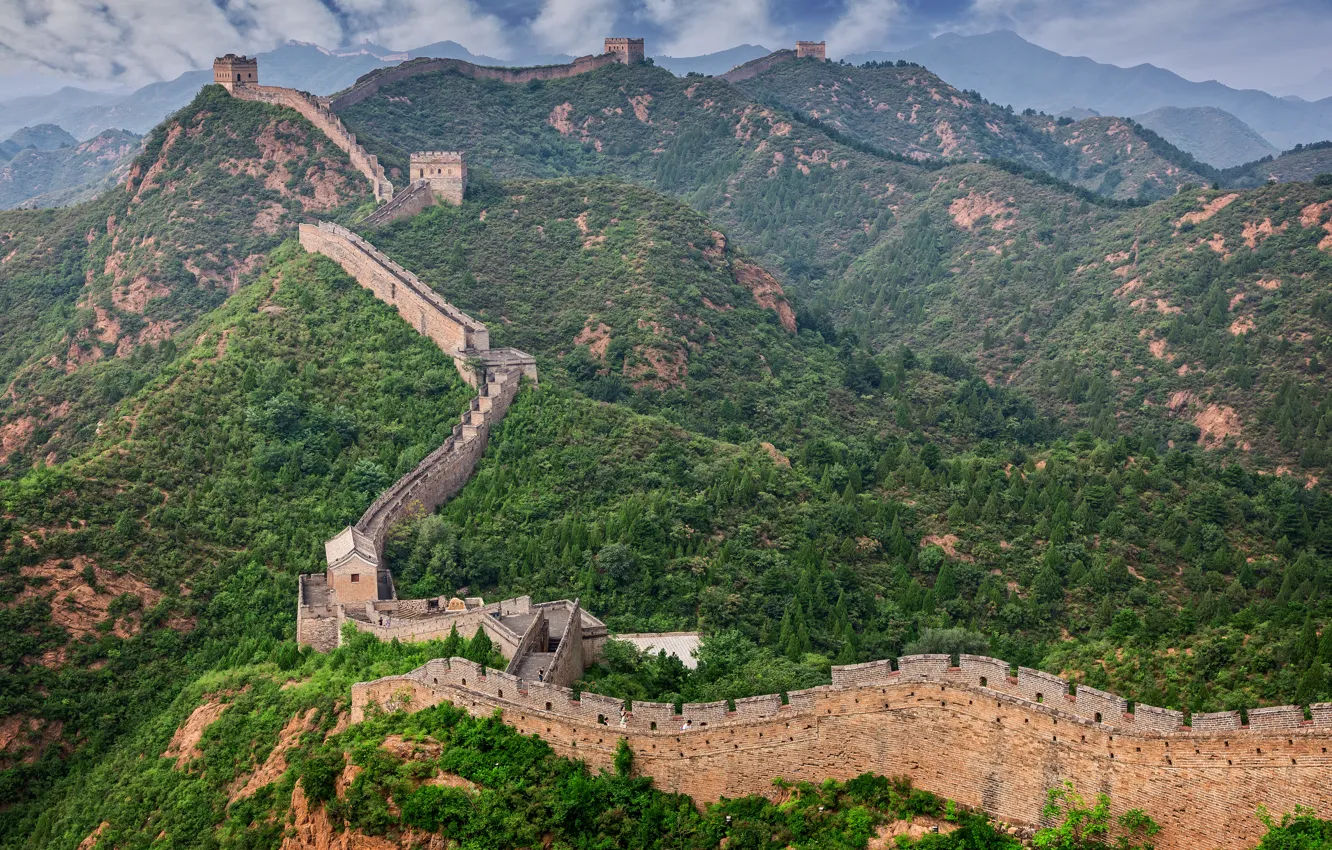 Photo wallpaper landscape, mountains, nature, China, China, the great wall of China, Great Wall