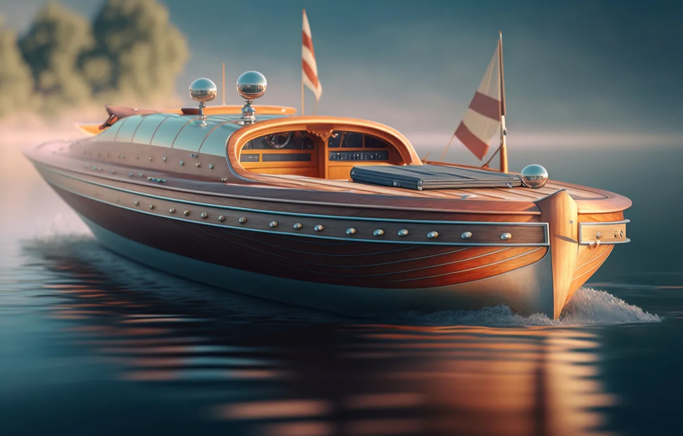 Photo wallpaper water, yacht, boat