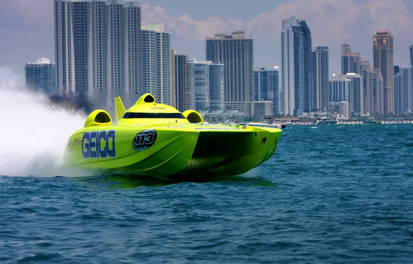 Photo wallpaper race, boat, speed