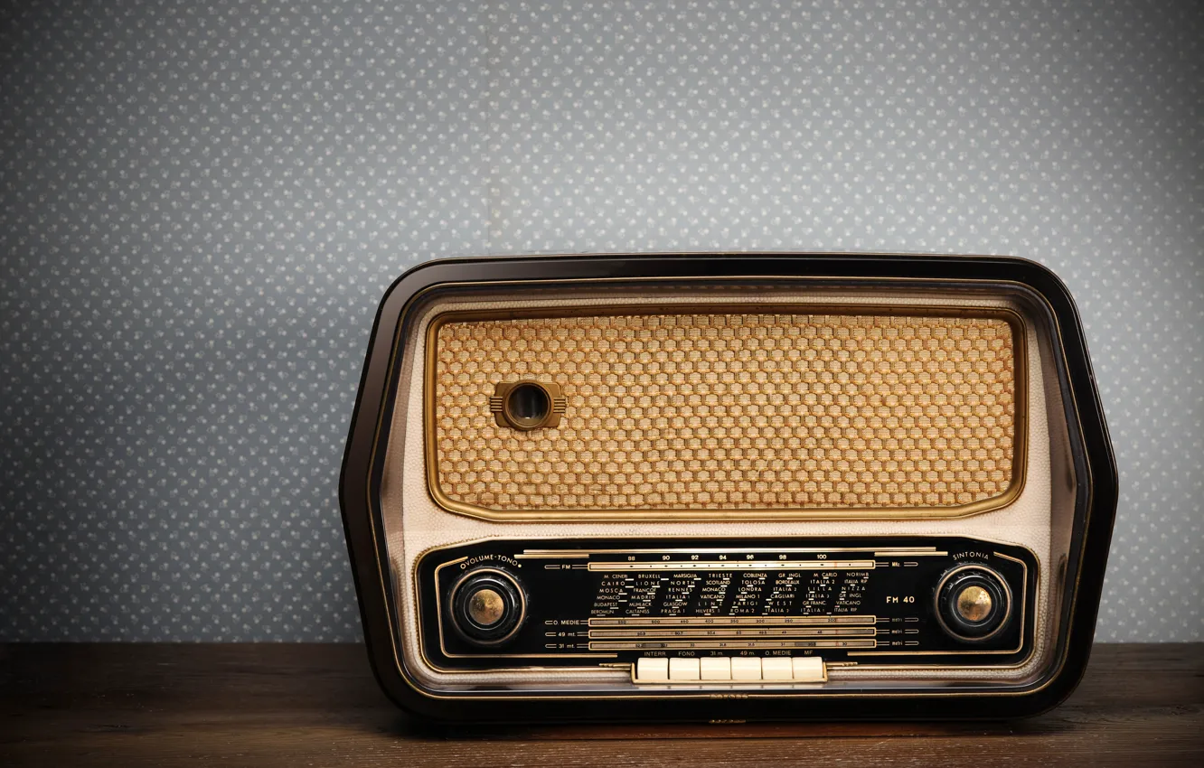Photo wallpaper style, retro, old radio