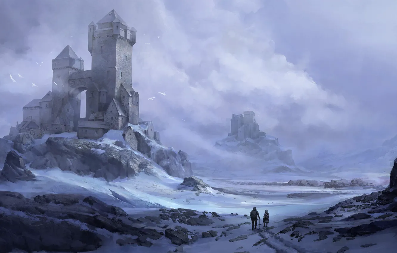 Photo wallpaper castle, fortress, frost, Paul Hordyniak