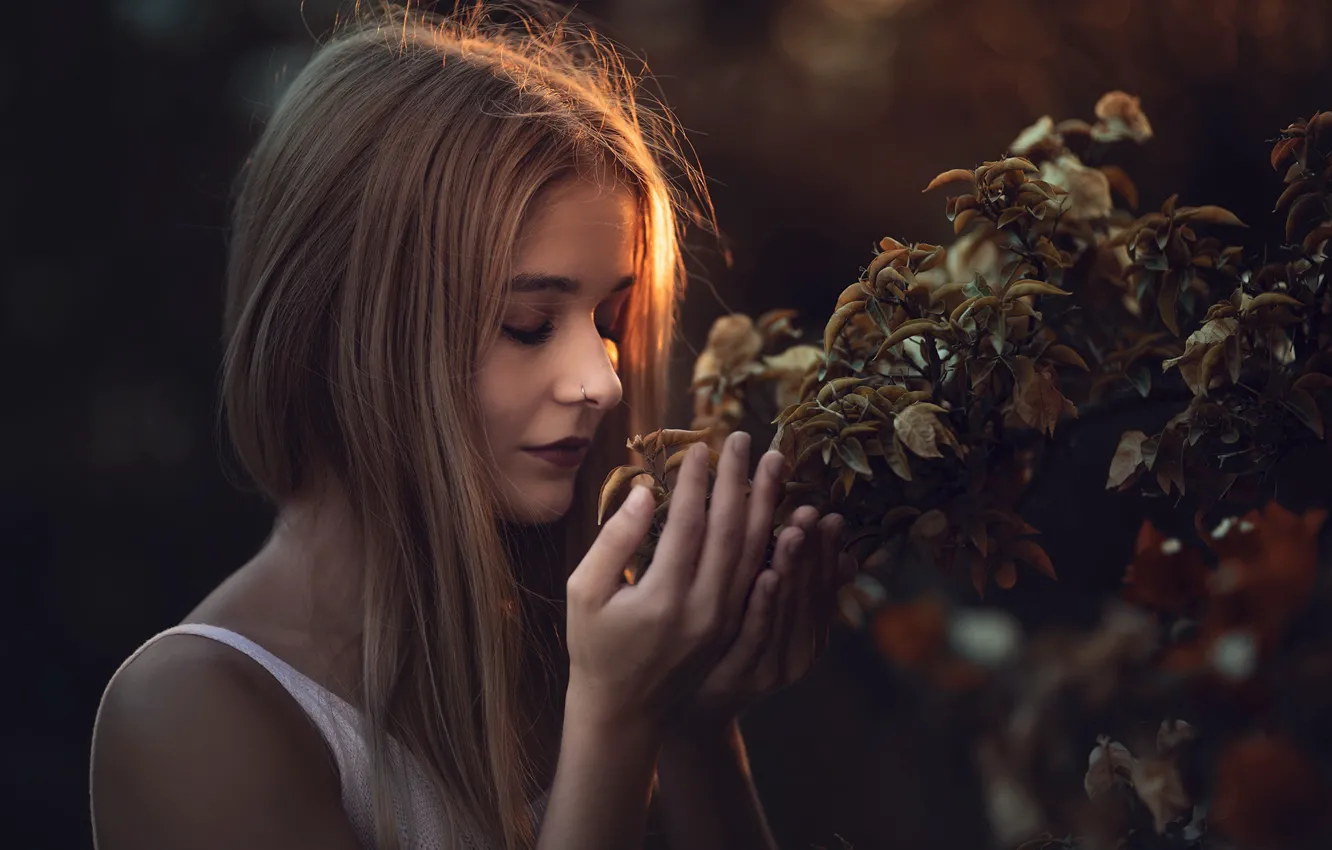 Photo wallpaper girl, nature, Silvia