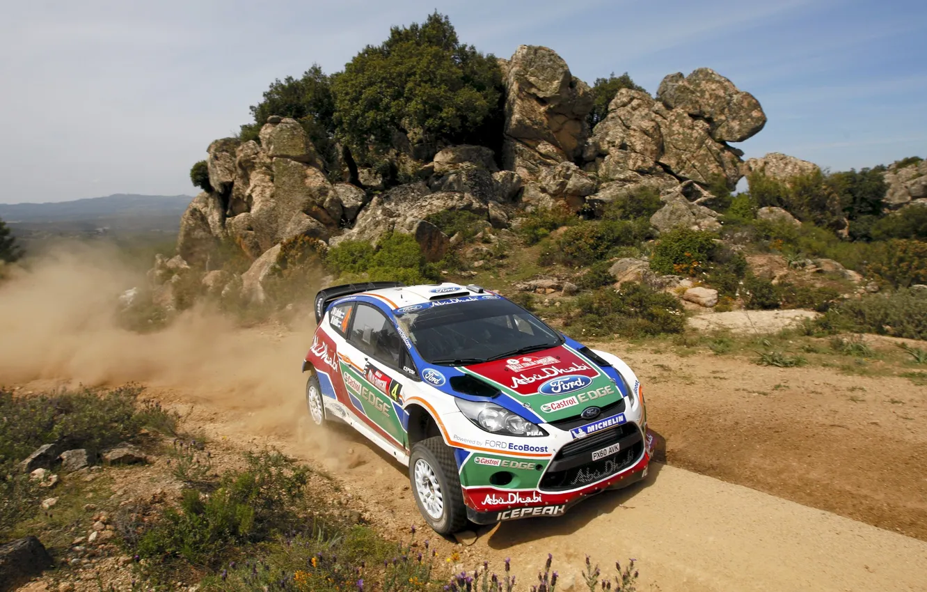 Photo wallpaper Ford, Sport, Machine, Ford, Race, The hood, Day, WRC