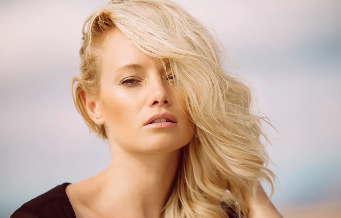 Photo wallpaper model, pretty, hair, blonde, close up