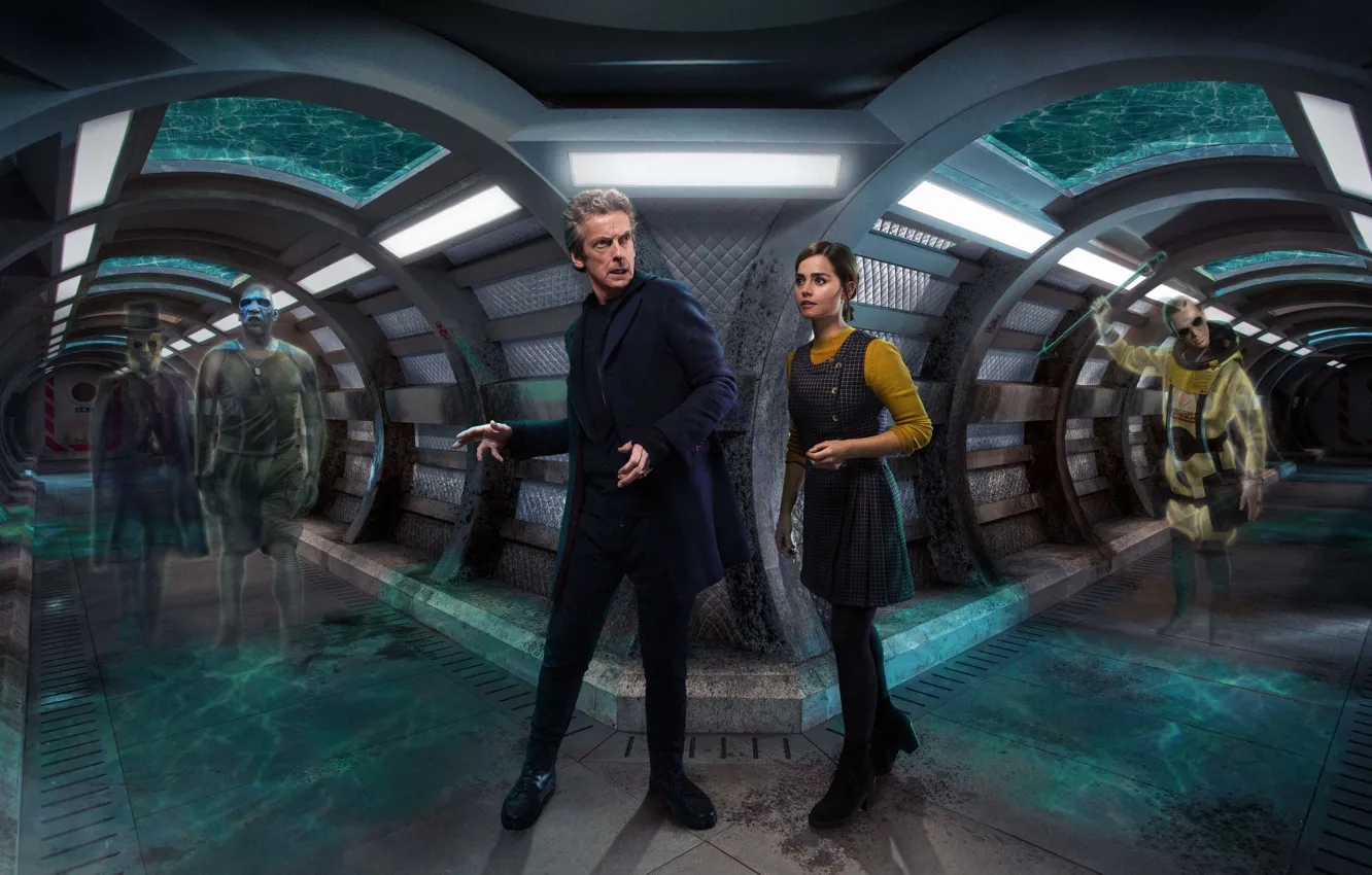 Photo wallpaper girl, actress, corridor, Ghost, actor, male, Doctor Who, Doctor Who