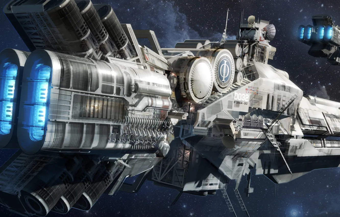 Photo wallpaper space, stars, fiction, ship, space, sky, stars, spaceship
