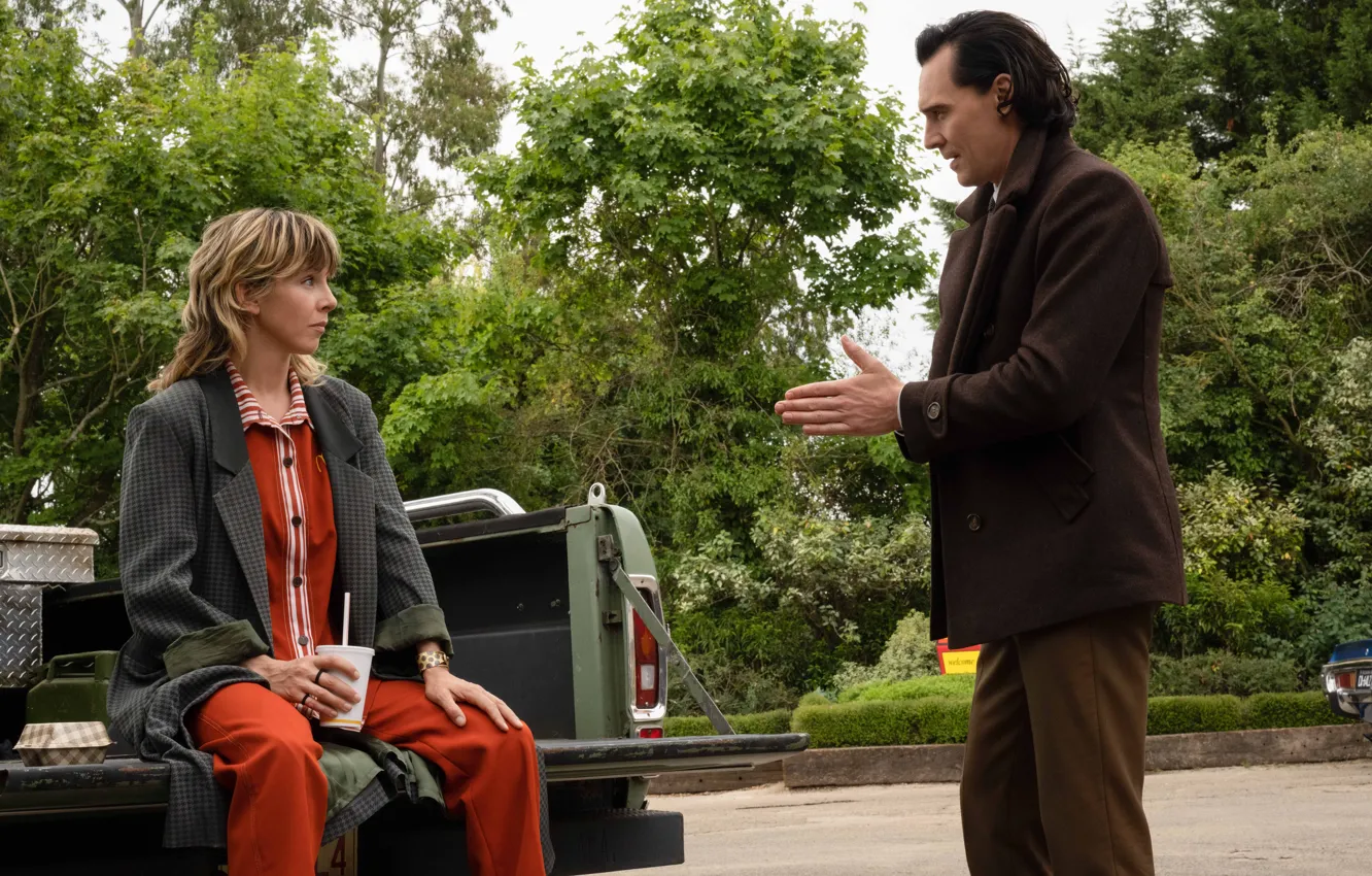 Photo wallpaper Loki, Tom Hiddleston, season 2, Marvel Studios, Sylvie, Sophia Di Martino