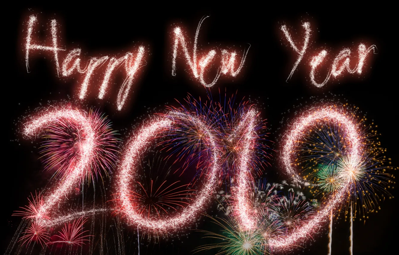 Photo wallpaper night, lights, salute, colorful, New Year, happy, night, New Year