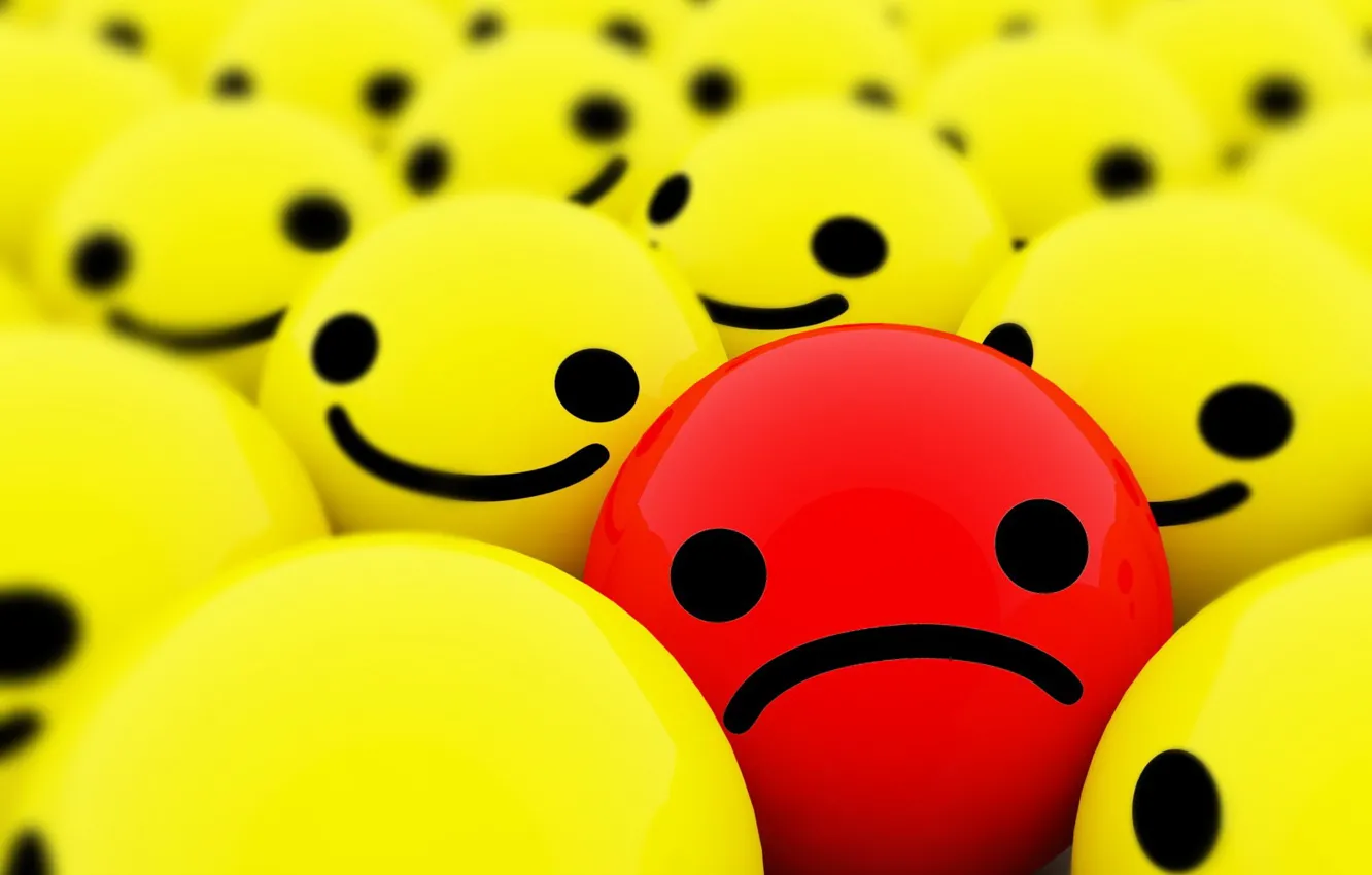 Photo wallpaper yellow, red, smile