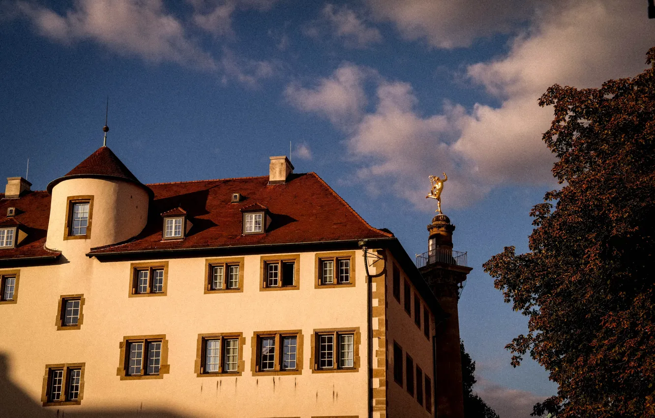 Wallpaper City, Germany, Autumn, Building, Stuttgart, Statue, Roof for ...