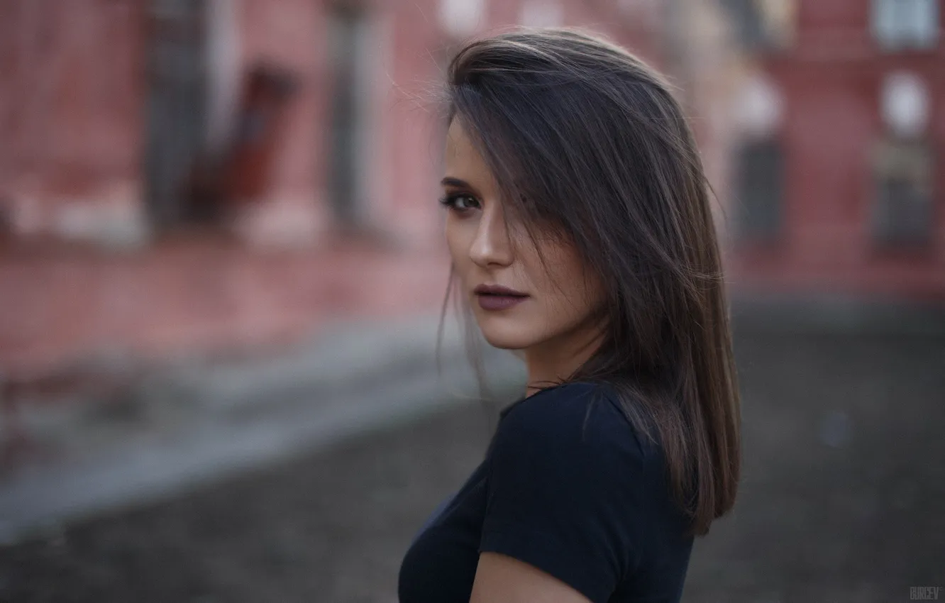 Photo wallpaper look, model, portrait, makeup, hairstyle, brown hair, beauty, on the street