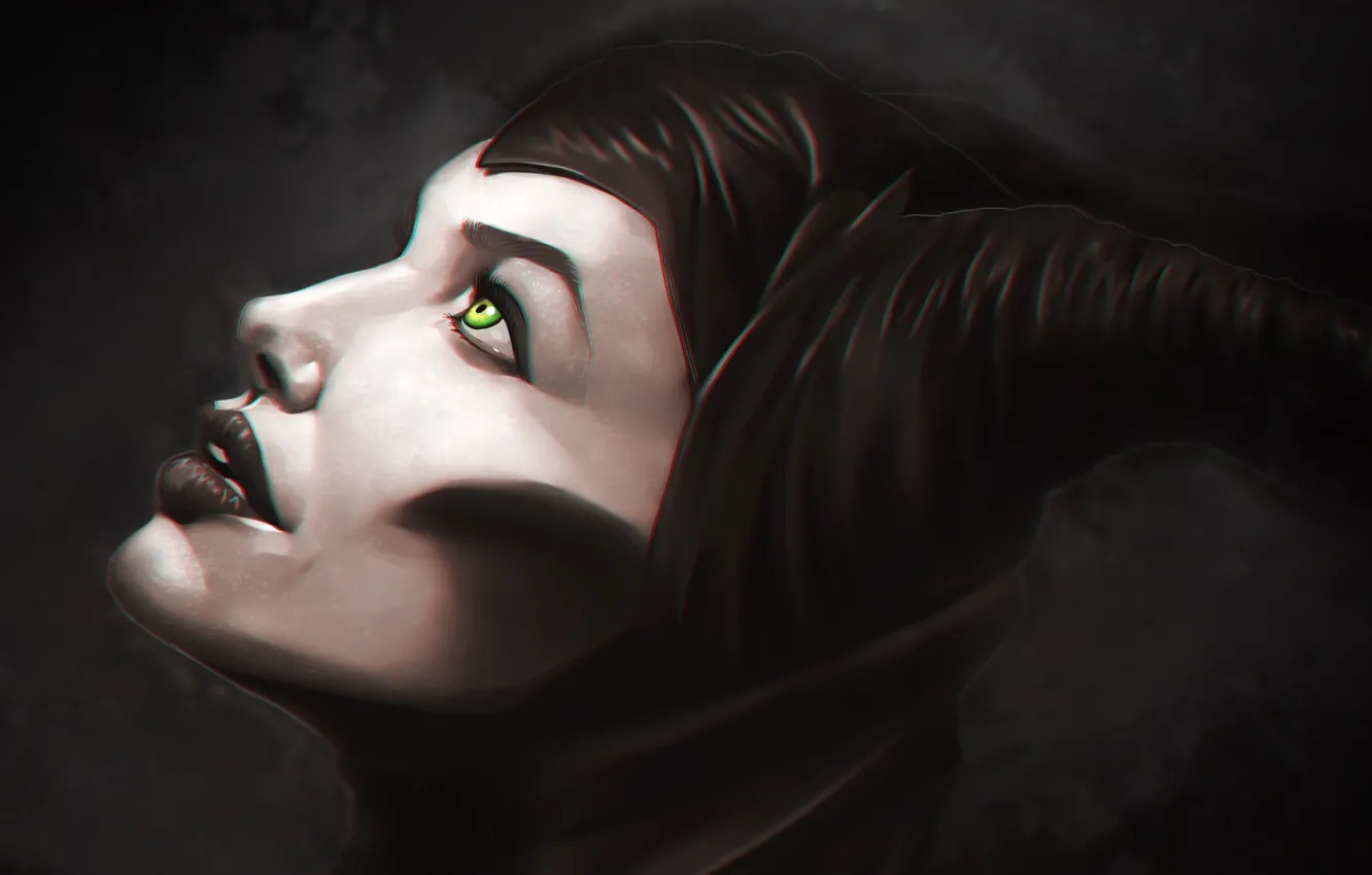 Photo wallpaper girl, face, the film, Angelina Jolie, Maleficent, Maleficent