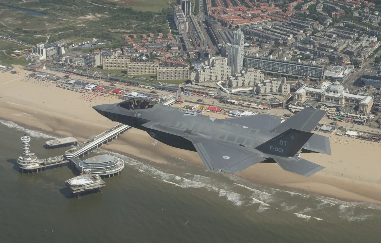 Photo wallpaper flight, fighter, bomber, Lightning II, F-35