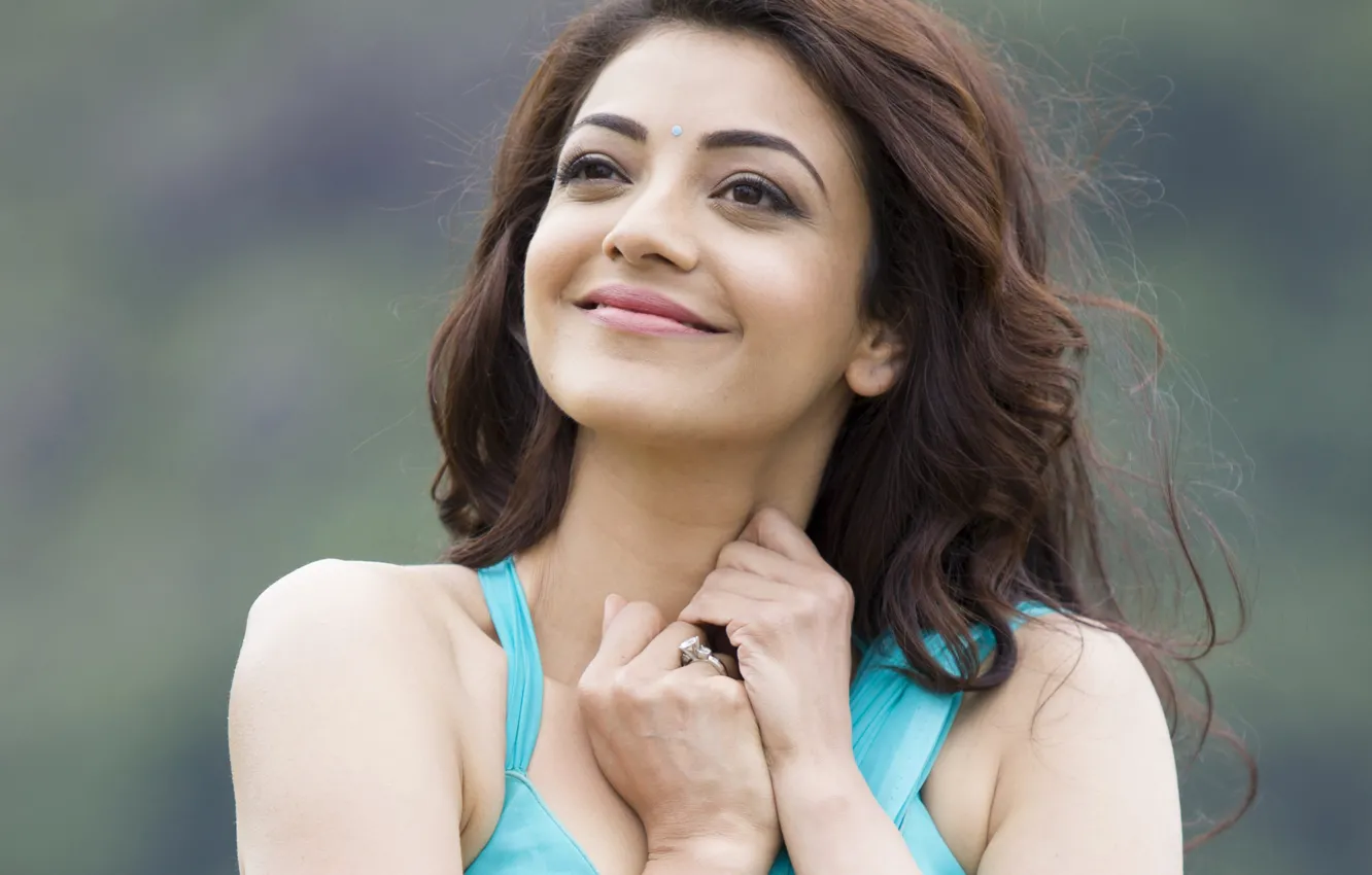 Photo wallpaper smile, India, actress, Kajal Agarwal, Kadzhaev Agarwal