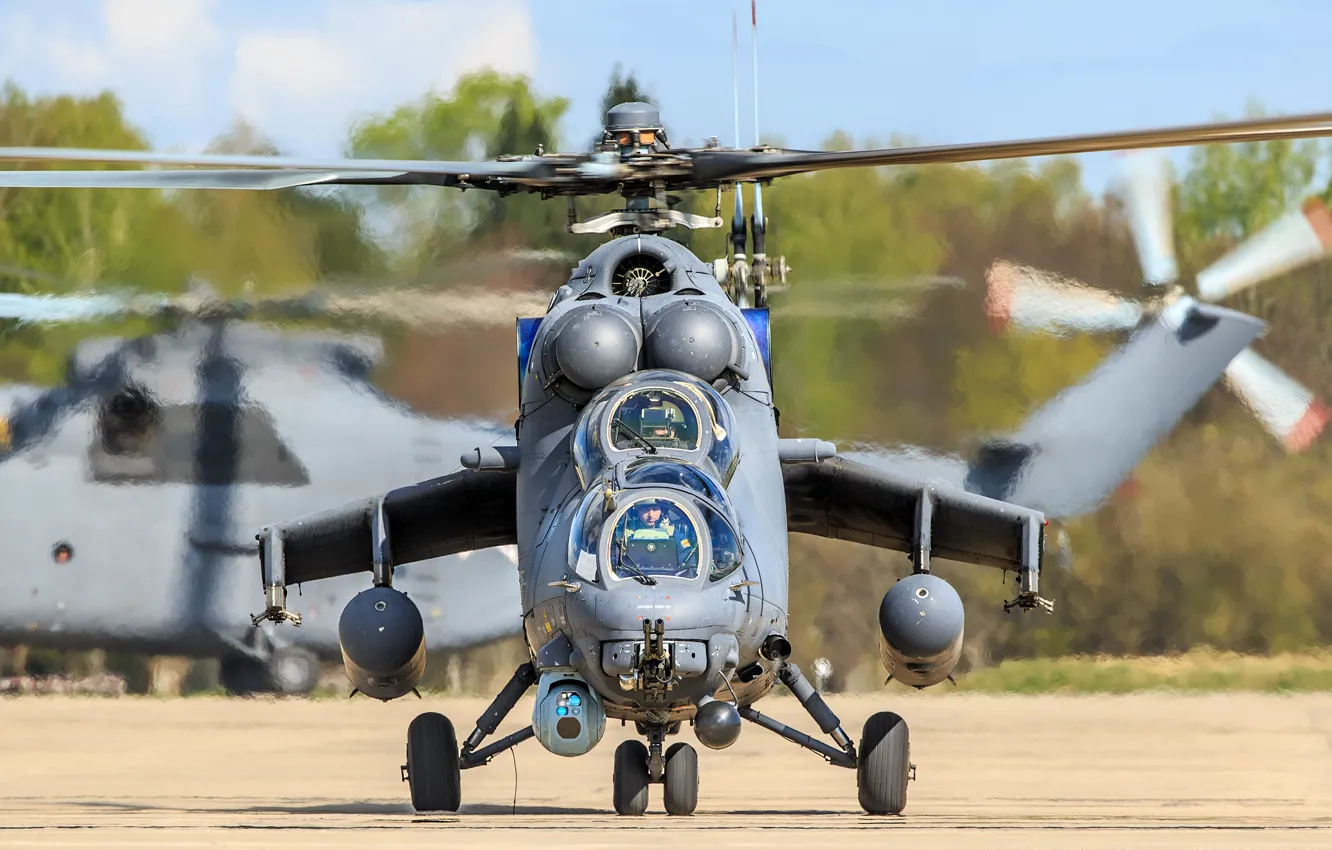 Photo wallpaper helicopter, transport-combat, The Russian air force, Mi-35 M, Mile