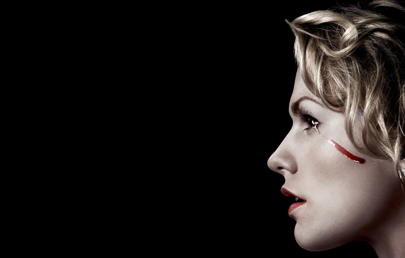 Photo wallpaper long hair, close-up, woman, fairy, face, vampire, blonde, American