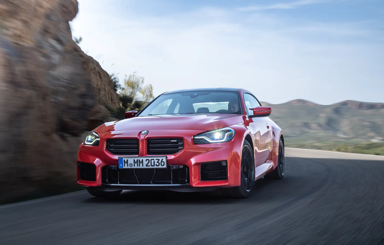 Photo wallpaper front view, headlights, M2, BMW M2, G87, 🤢