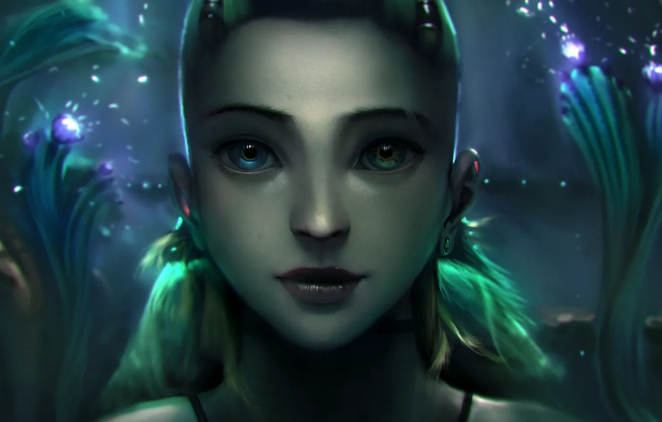 Photo wallpaper eyes, look, girl, face, beauty, art