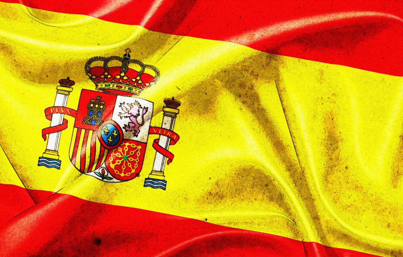 Photo wallpaper flag, coat of arms, Spain, Photoshop, Spain