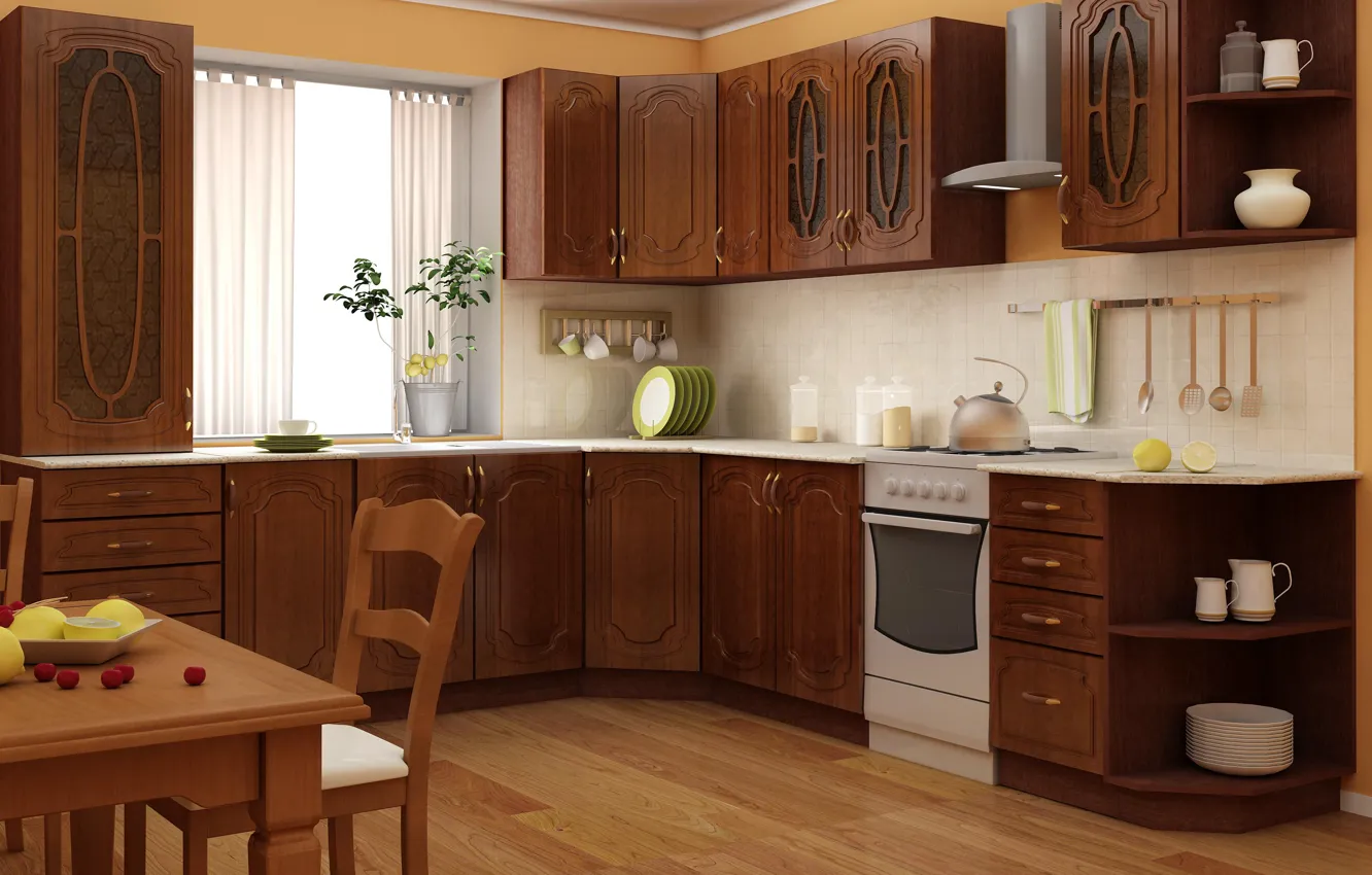 Photo wallpaper design, style, room, interior, kitchen