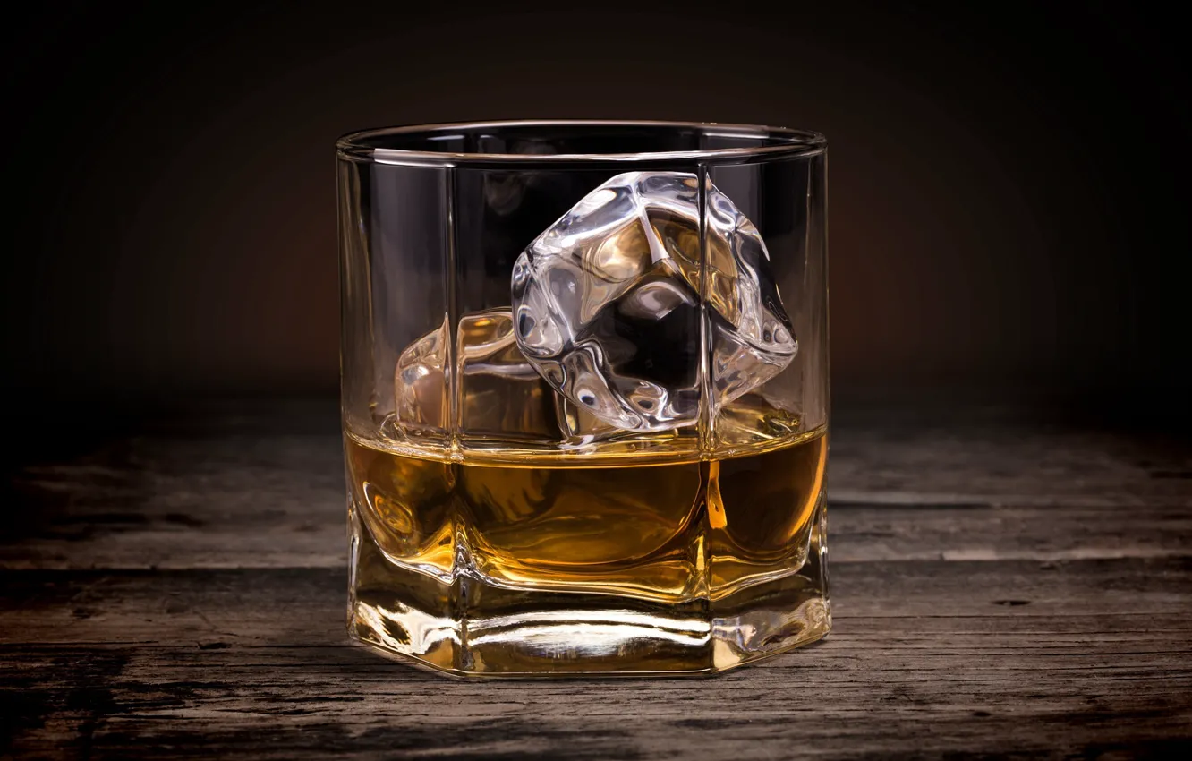 Photo wallpaper ice, glass, alcohol, ice, drink, whiskey, whiskey, smoke