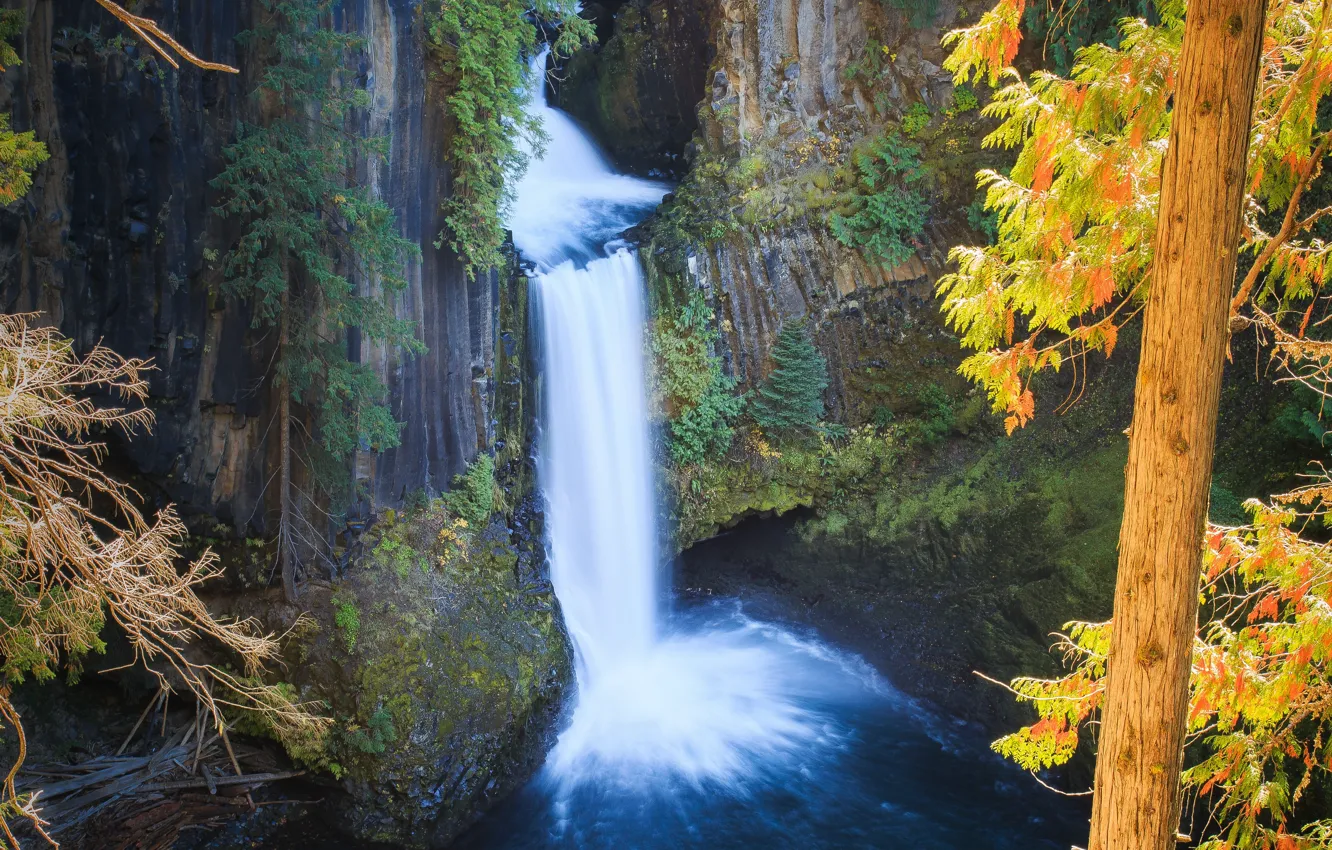 Photo wallpaper autumn, nature, rocks, waterfall, nature, autumn, waterfall