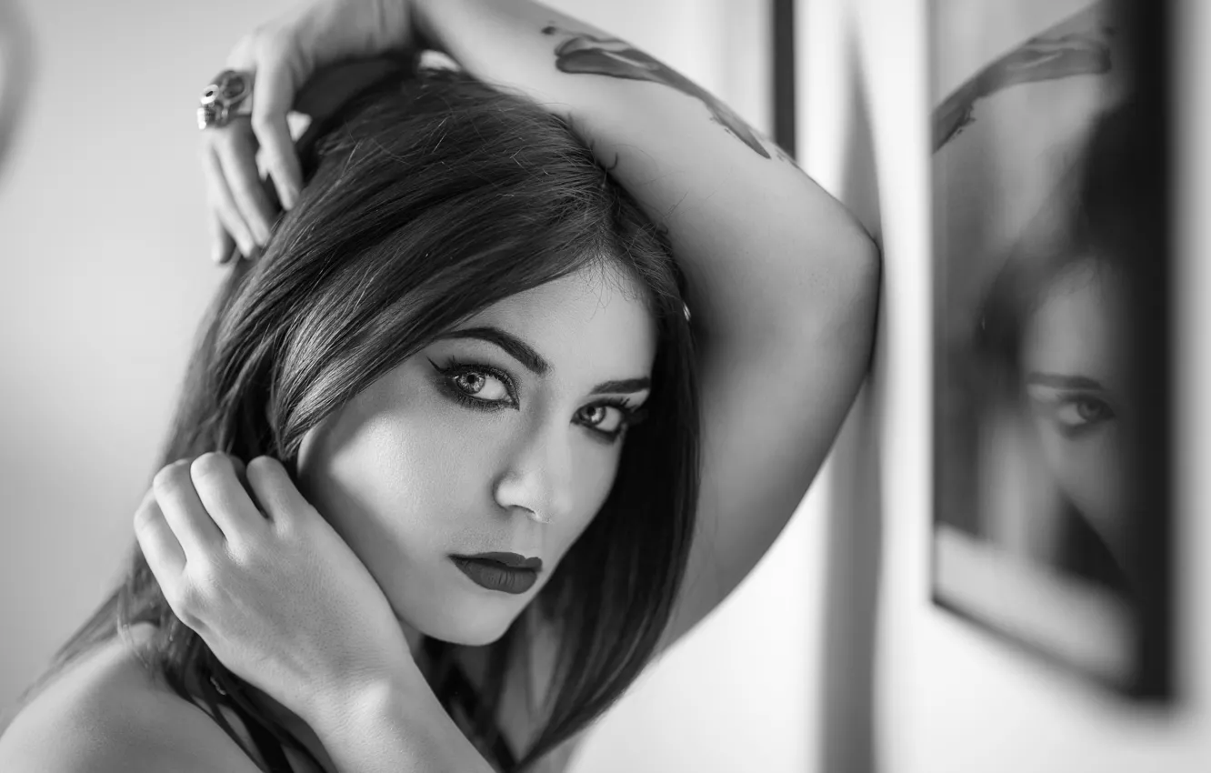 Photo wallpaper brunette, look, Stephane Ribault