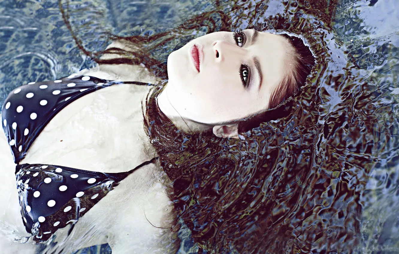 Photo wallpaper water, girl, hair