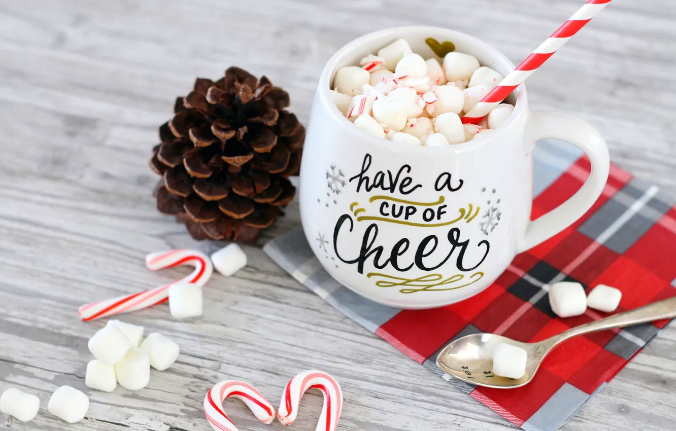 Photo wallpaper winter, coffee, milk, Cup, winter, cup, cocoa, holiday