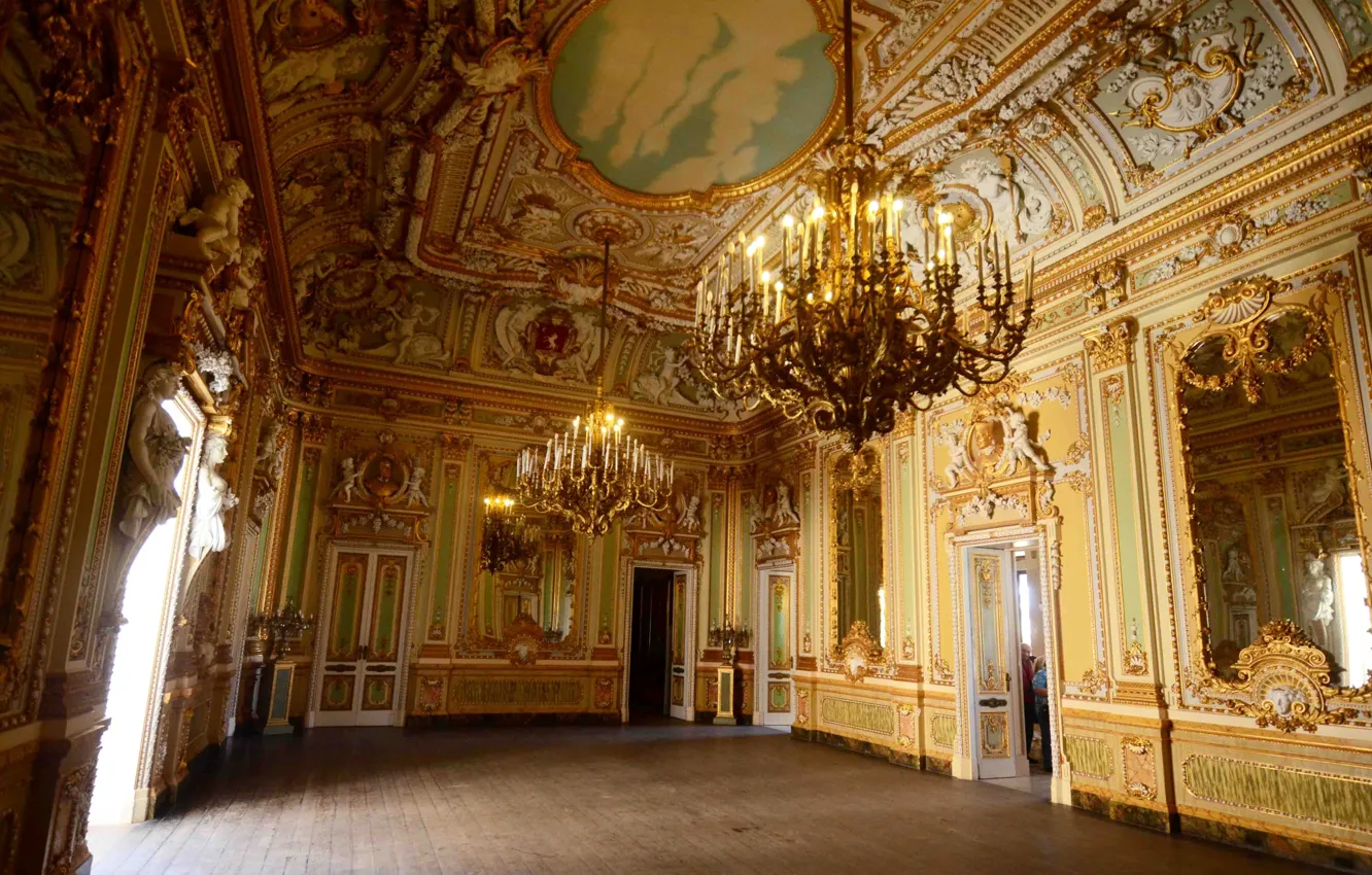 Photo wallpaper candles, door, Palace, chandeliers, Malta, palazzo parisio