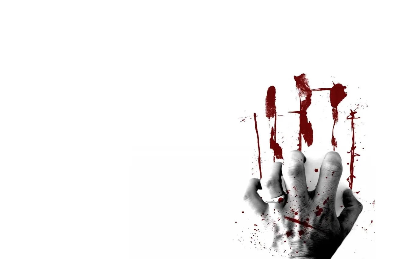 Photo wallpaper blood, trail, hand, imprint