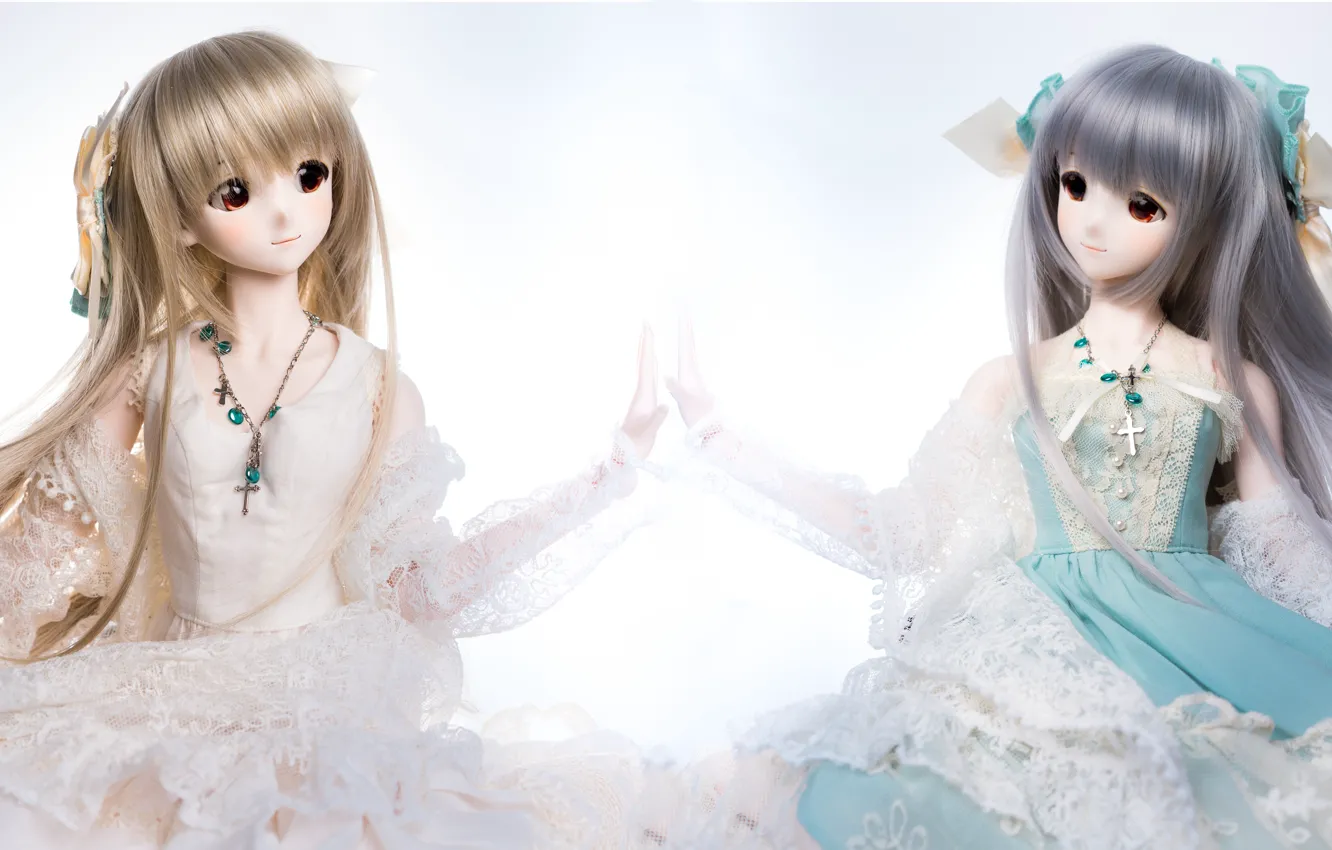 Photo wallpaper girl, hair, toy, doll