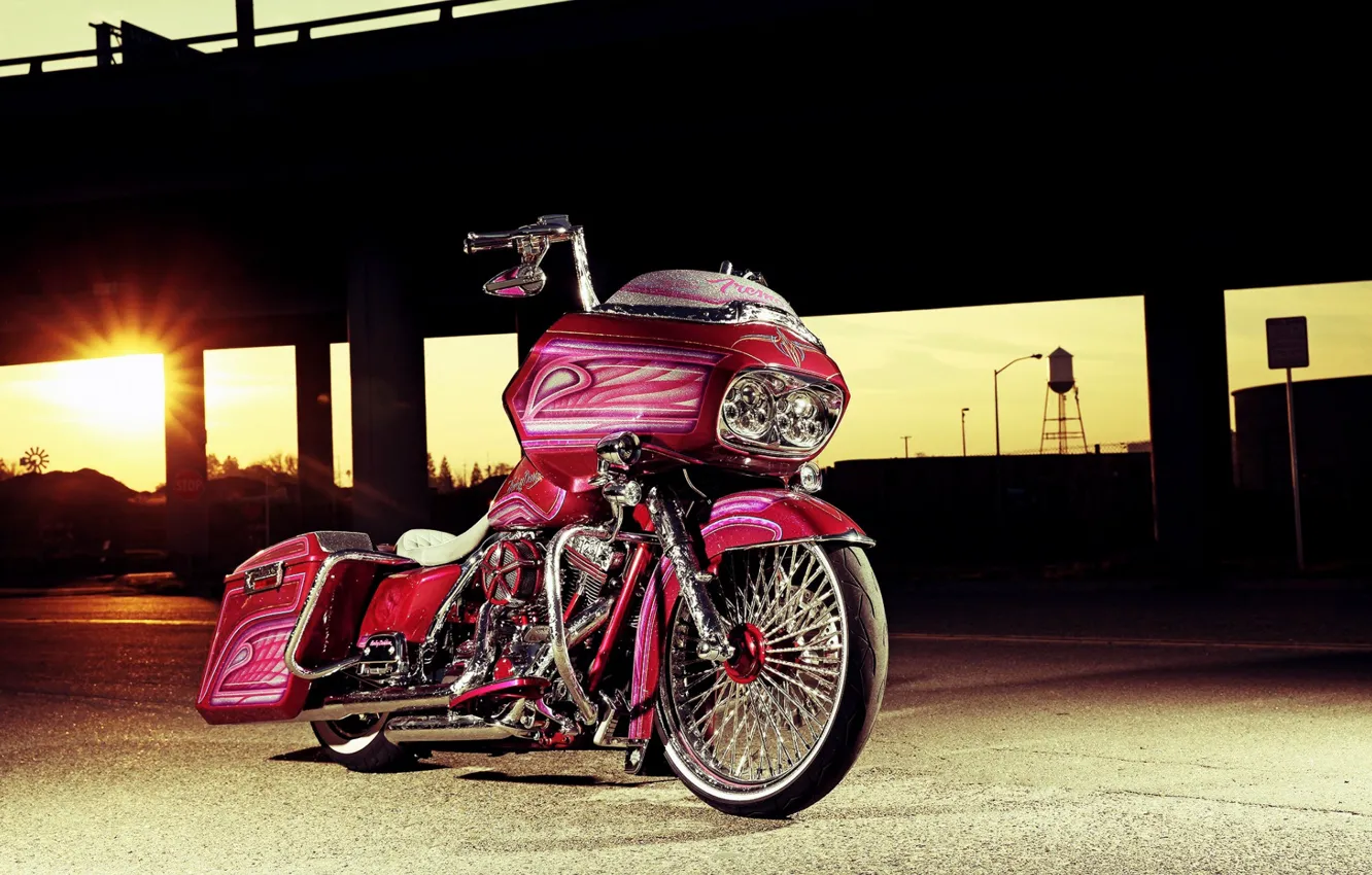 Photo wallpaper Harley-Davidson, Custom, Motorcycle, Bagger